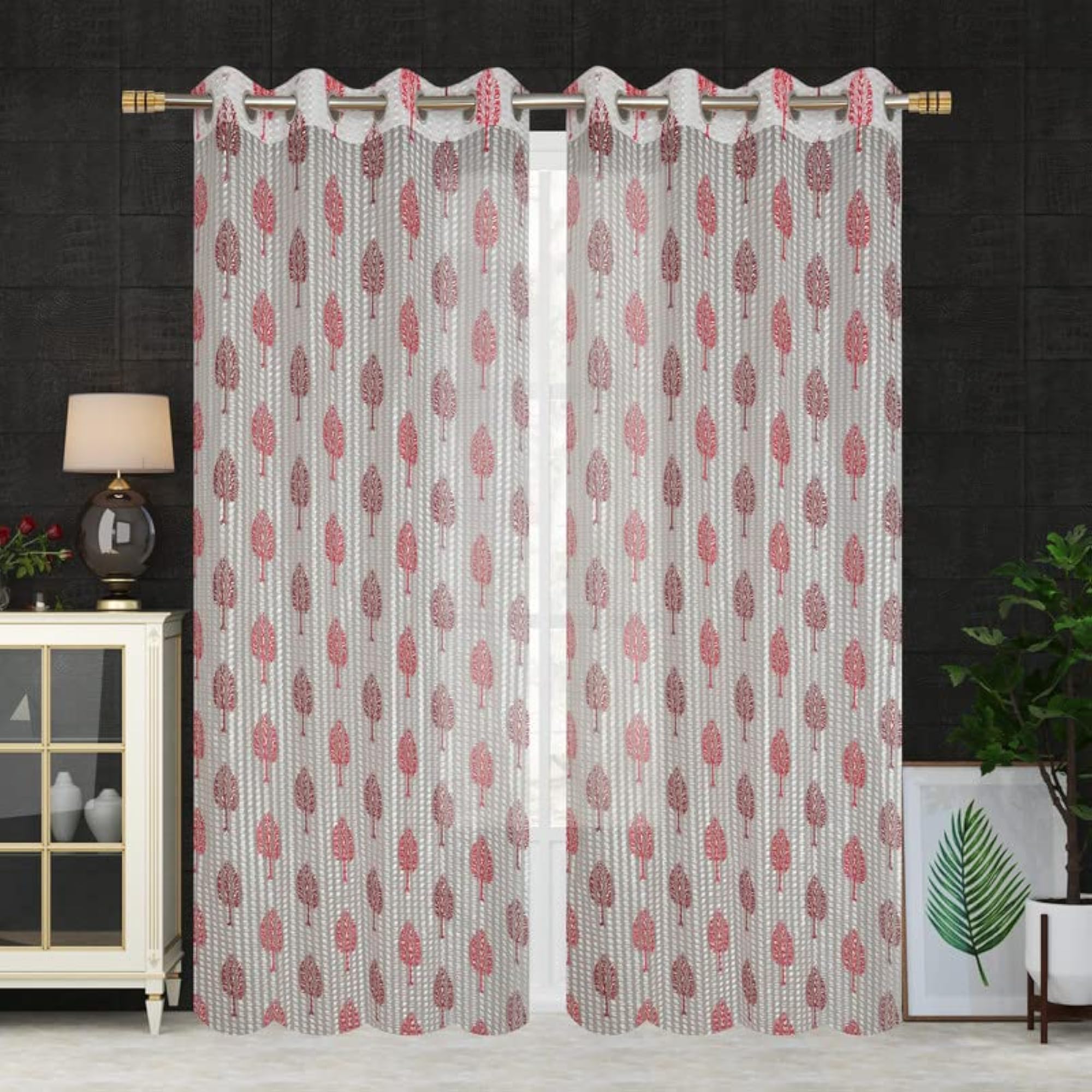 Premium Polyester Solid Plain Curtains, Pack of 1